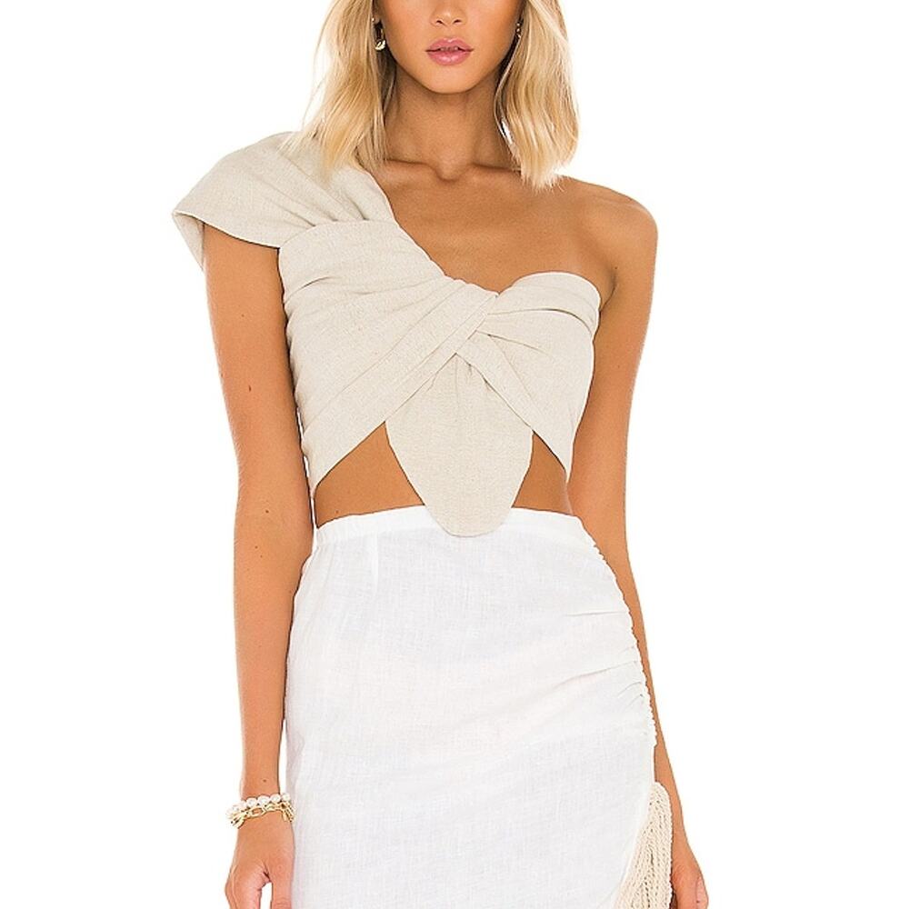 Jbq Draped Oatmeal Sol Top Size S